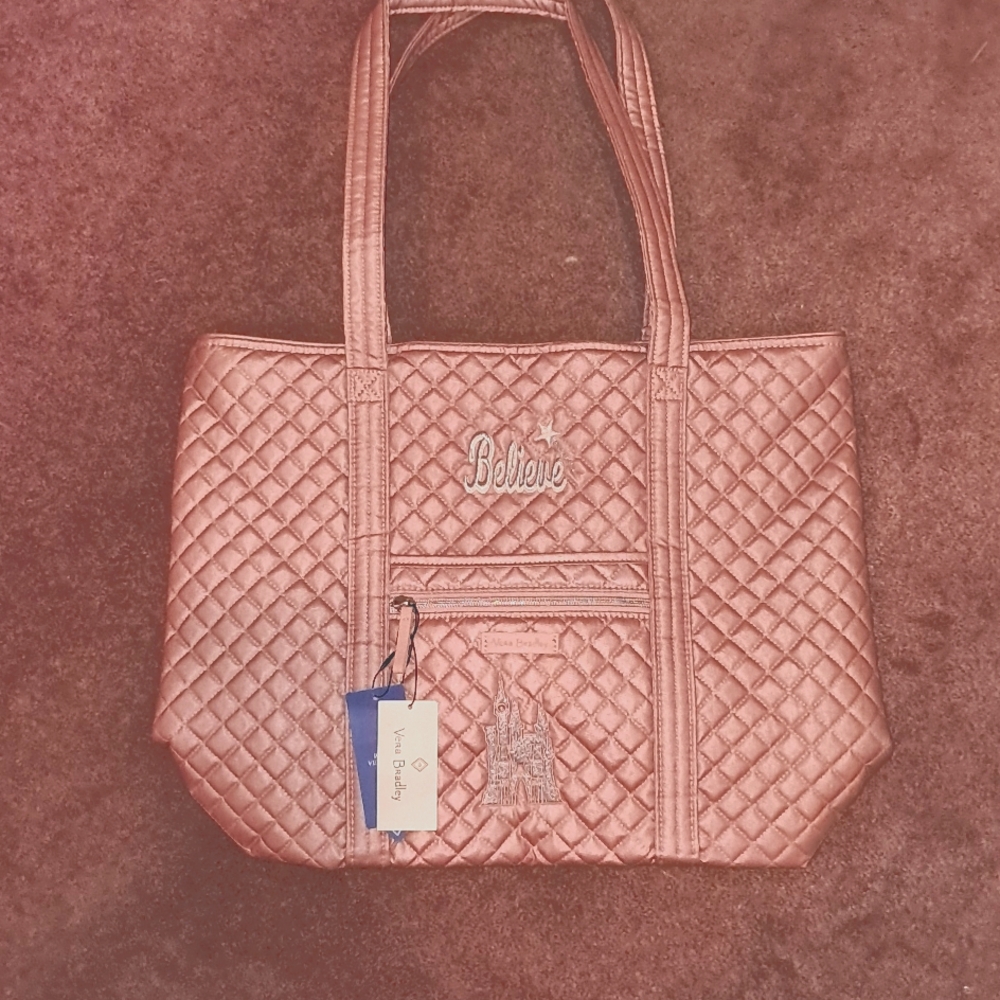 Vera Bradley Disney Believe Castle Vera Tote in Rose Quartz BNWT